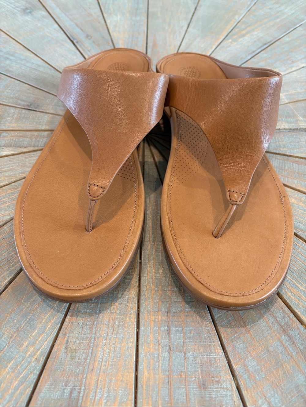 NWOT!! FitFlop Lulu Leather Toe-Thong Sandals - Size 10 - Picture 2 of 11